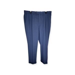 Ralph Lauren Men's Blue Plaid Pleated Dress Pants - 38W x 32L